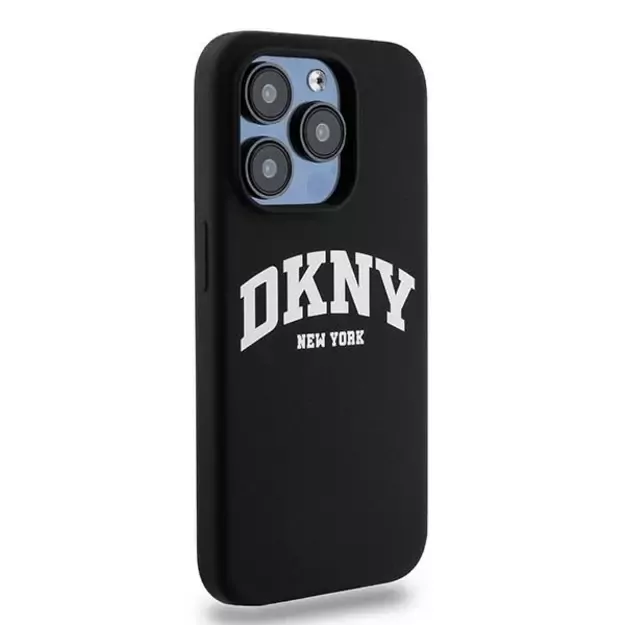 DKNY Liquid Silicone White Printed Logo MagSafe Case for iPhone 13 Pro / 13 - Black 3