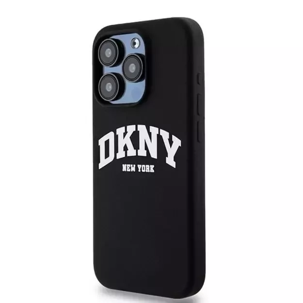 DKNY Liquid Silicone White Printed Logo MagSafe Case for iPhone 13 Pro / 13 - Black 1