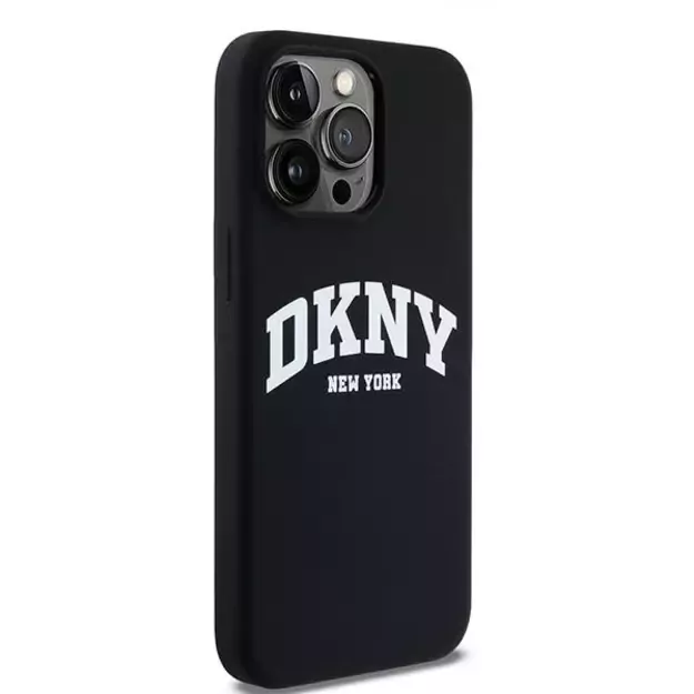 DKNY Liquid Silicone White Printed Logo MagSafe iPhone 14 Pro Max Case - Black 3