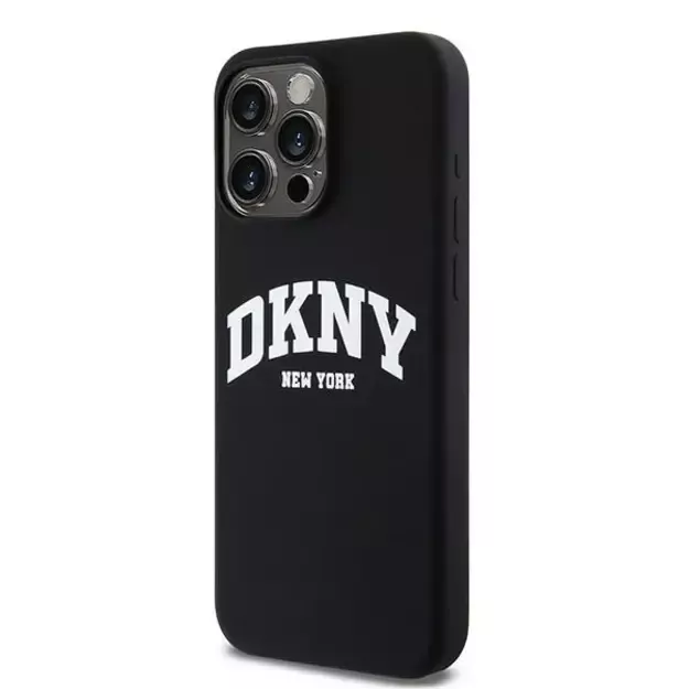 DKNY Liquid Silicone White Printed Logo MagSafe iPhone 14 Pro Max Case - Black 1