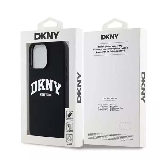 DKNY Liquid Silicone White Printed Logo MagSafe iPhone 14 Pro Max Case - Black 7