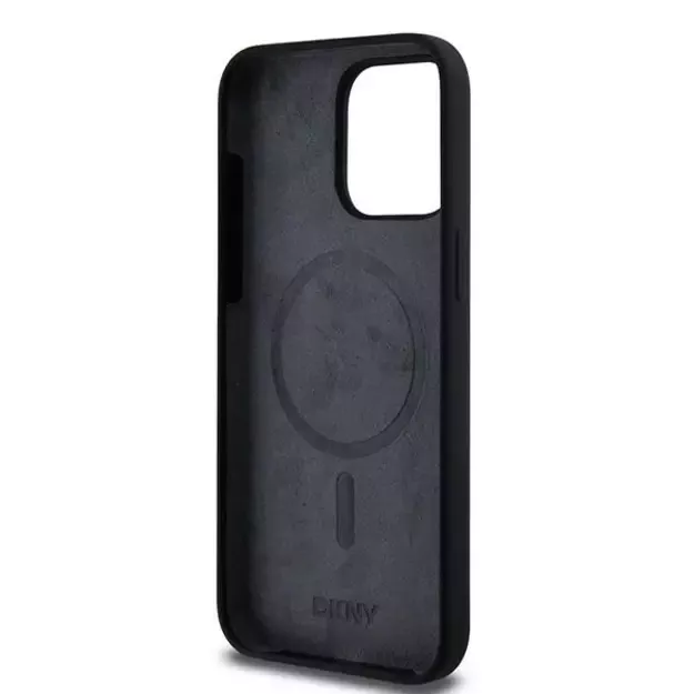 DKNY Liquid Silicone White Printed Logo MagSafe iPhone 14 Pro Max Case - Black 6