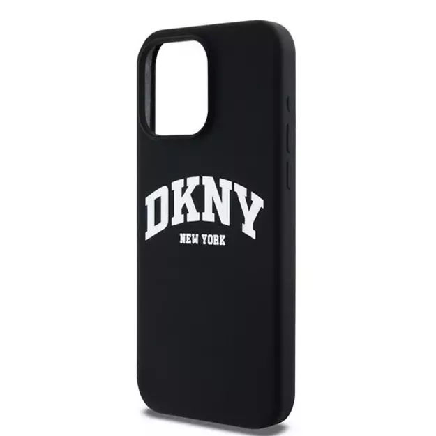 DKNY Liquid Silicone White Printed Logo MagSafe iPhone 14 Pro Max Case - Black 5