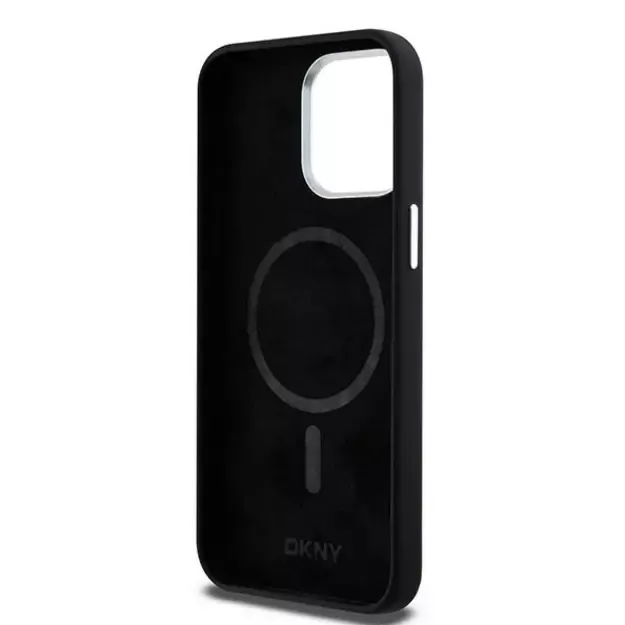 Etui DKNY Liquid Silicone Small Metal Logo MagSafe na iPhone 15 Pro Max - czarne 13