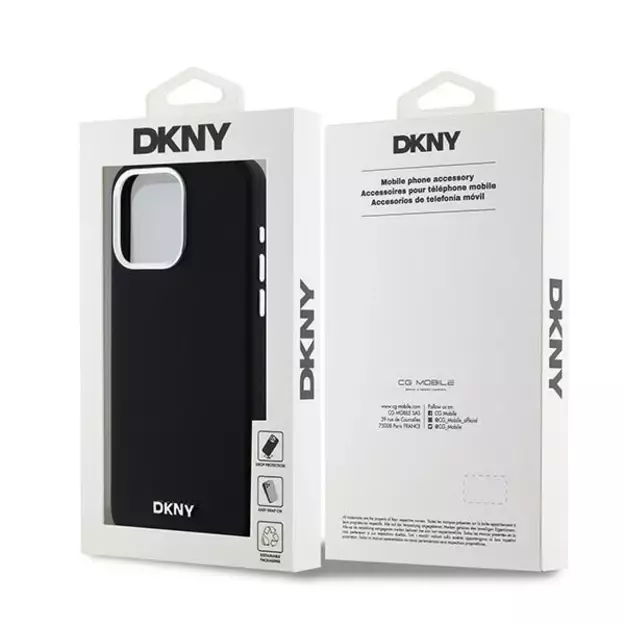 Etui DKNY Liquid Silicone Small Metal Logo MagSafe na iPhone 15 Pro Max - czarne 14