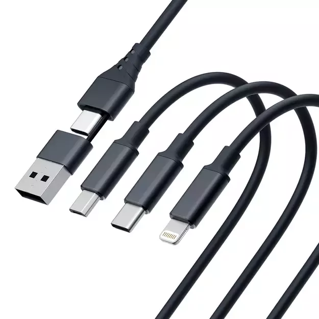 3mk Hyper Cable 3in1 USB-A - USB-C / USB-C - micro USB - Lightning 1.5m - black 6