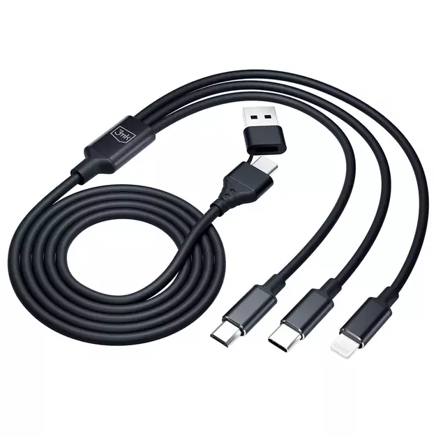 3mk Hyper Cable 3in1 USB-A - USB-C / USB-C - micro USB - Lightning 1.5m - black 7