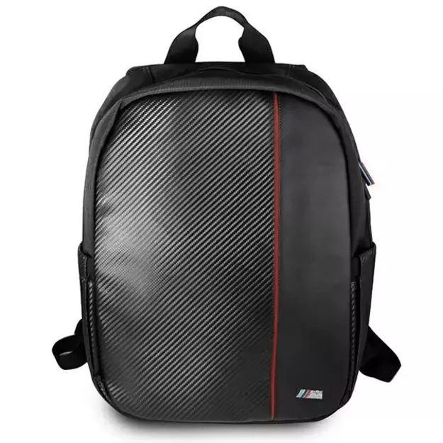 BMW Carbon Red Stripe backpack for a 16&quot  laptop - black