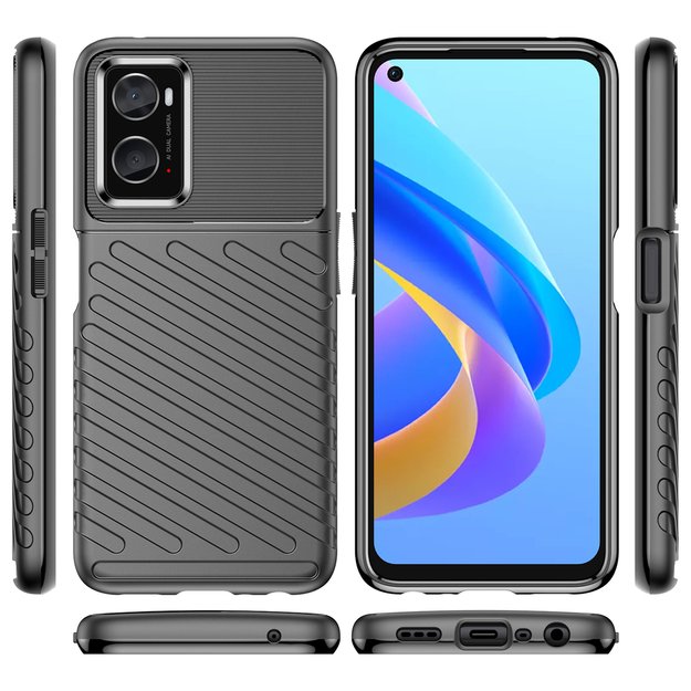 Thunder Case flexible armored cover for Oppo A76 / Oppo A36 / Realme 9i black 6