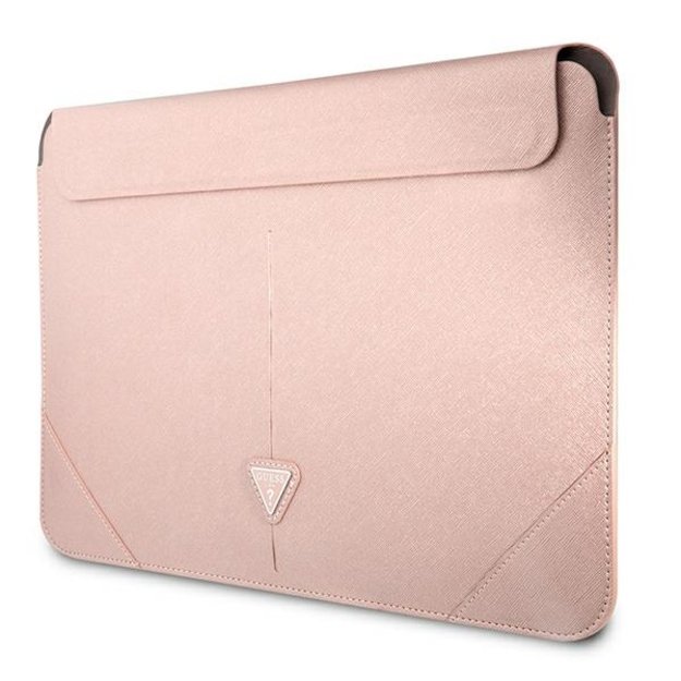 Guess Saffiano Triangle Logo case for a 16&quot  laptop - pink 4