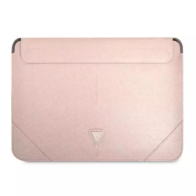 Guess Saffiano Triangle Logo case for a 16&quot  laptop - pink