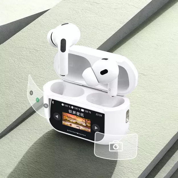 Dudao U19 in-ear TWS wireless Bluetooth 5.3 headphones with LED display - white 15