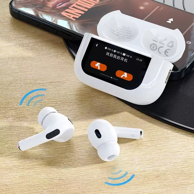Dudao U19 in-ear TWS wireless Bluetooth 5.3 headphones with LED display - white 18