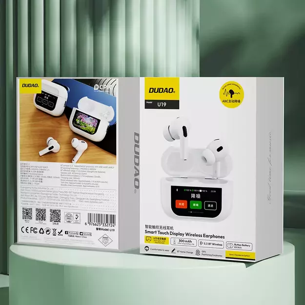 Dudao U19 in-ear TWS wireless Bluetooth 5.3 headphones with LED display - white 21