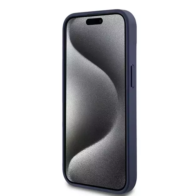 DKNY Leather Mono Stripe &amp  Metal Logo case for iPhone 15 / 14 / 13 - blue 11