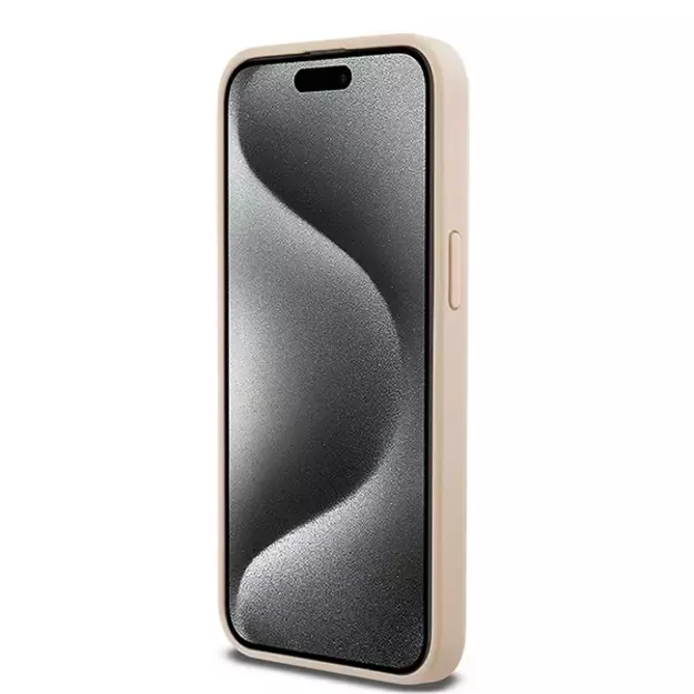 DKNY Leather Mono Stripe &amp  Metal Logo case for iPhone 15 Pro Max - pink 11
