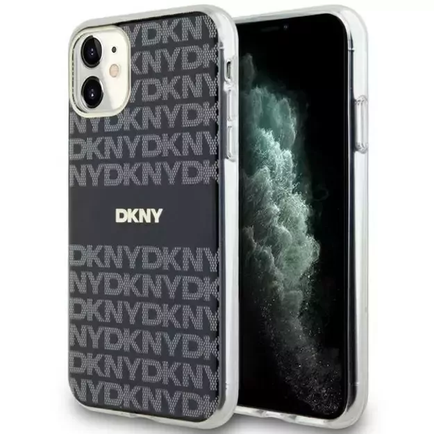 DKNY IML Mono &amp  Stripe MagSafe case for iPhone 11 / Xr - black