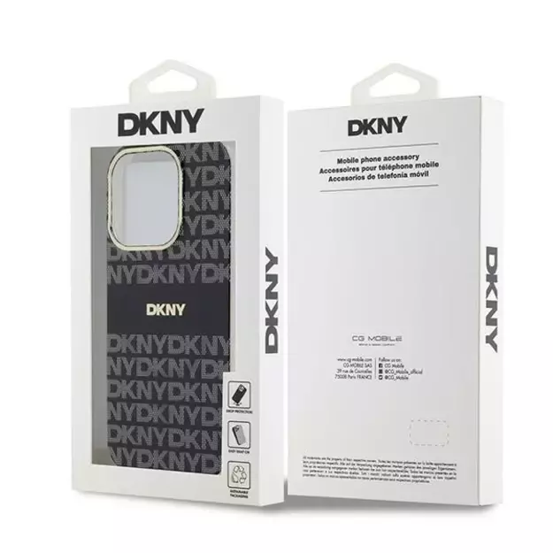 DKNY IML Mono &amp  Stripe MagSafe case for iPhone 15 Pro Max - black 4