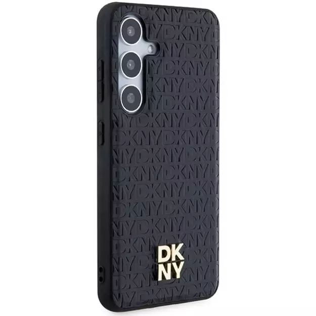 DKNY Leather Pattern Metal Logo MagSafe case for Samsung Galaxy S24 - black 10