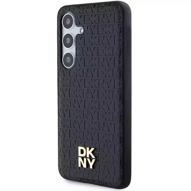 DKNY Leather Pattern Metal Logo MagSafe case for Samsung Galaxy S24 - black 8