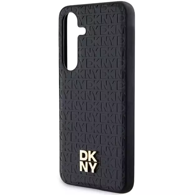 DKNY Leather Pattern Metal Logo MagSafe case for Samsung Galaxy S24 - black 11