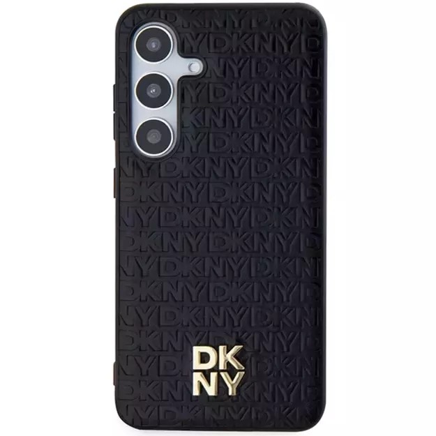 DKNY Leather Pattern Metal Logo MagSafe case for Samsung Galaxy S24 - black 9