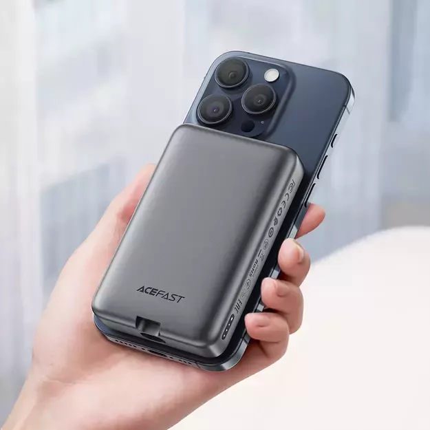Powerbank Acefast M10 Magnetic 2x USB-C PD 30W with 15W Inductive Charging and USB-C Cable - Black 12