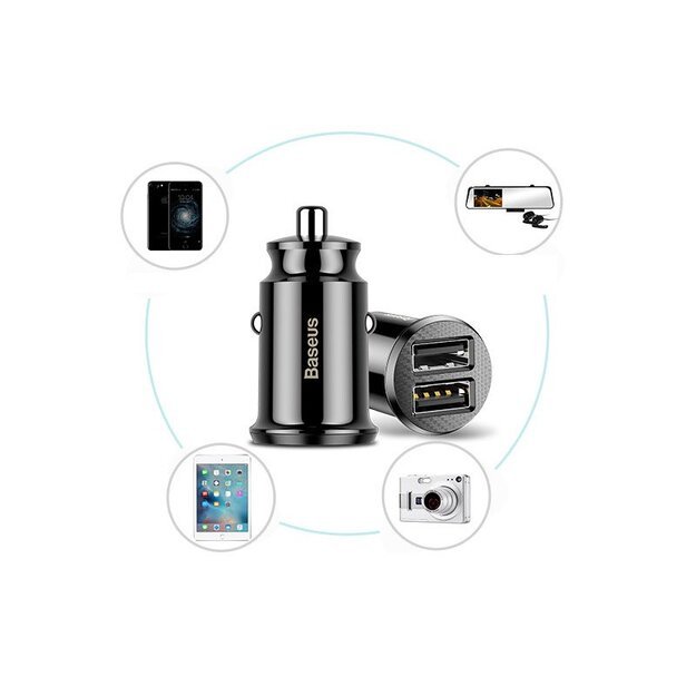 Baseus Grain Car Charger CCALL-ML01 mini charger 2x USB-A 3.1A - black 9