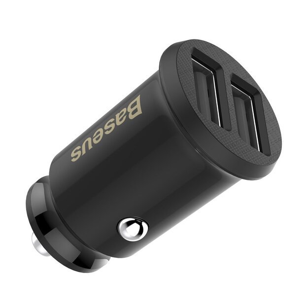 Baseus Grain Car Charger CCALL-ML01 mini charger 2x USB-A 3.1A - black 3