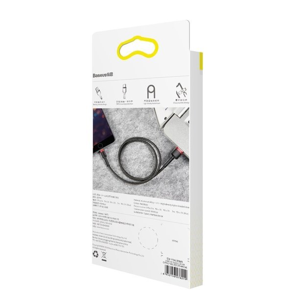 Baseus Cafule USB-A / Lightning 2.4A QC 3.0 cable 0.5 m - black and red 9