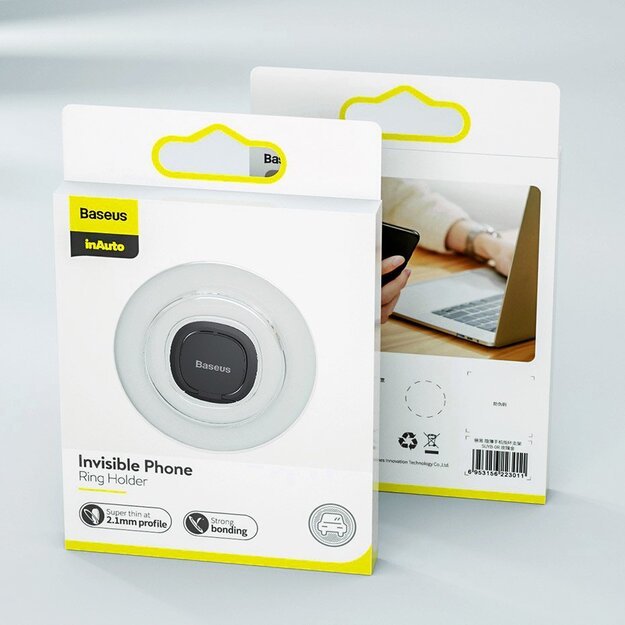 Baseus ultrathin self-adhesive ring holder phone stand silver (SUYB-0S) 18