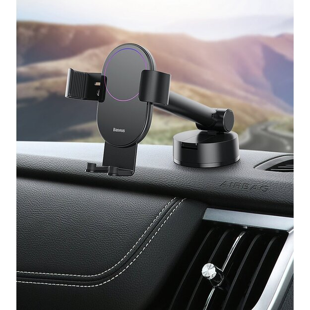 Baseus telescopic gravity car holder for the windshield black (SUYL-JY01) 11