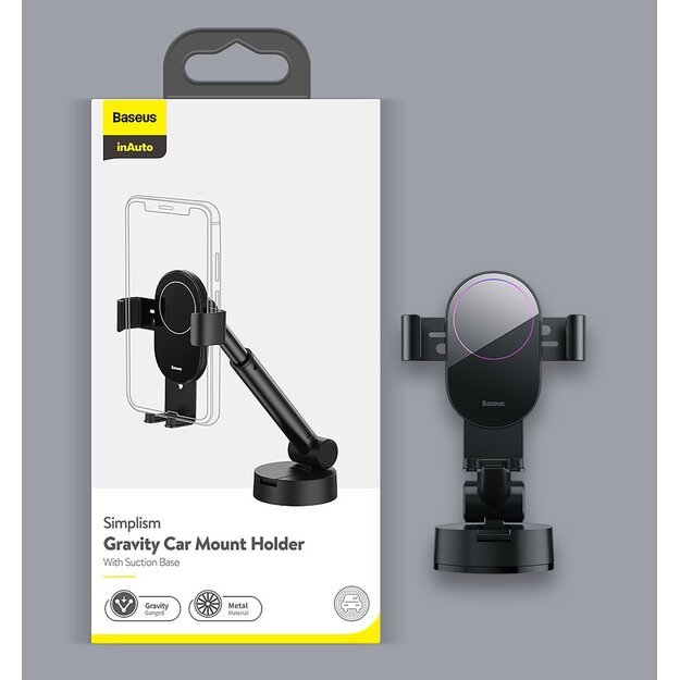 Baseus telescopic gravity car holder for the windshield black (SUYL-JY01) 23
