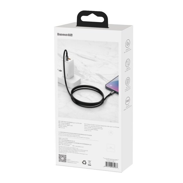Baseus CATLWJ-01 Lightning - USB-C PD cable 20W 480Mb/s 1m - black 5