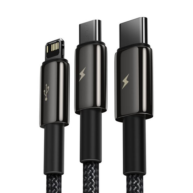 Baseus Tungsten 3in1 cable USB - USB Type C / Lightning / micro USB 3.5 A 1.5 m black (CAMLTWJ-01) 4