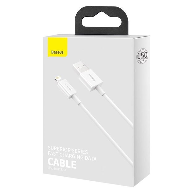 Baseus Superior USB - Lightning cable 2.4A 1.5 m White (CALYS-B02) 4
