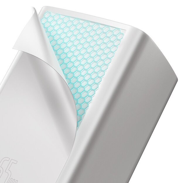 Baseus GaN2 Lite fast charger 65W USB / USB Type C Quick Charge 3.0 Power Delivery (gallium nitride) white (CCGAN2L-B02) 6