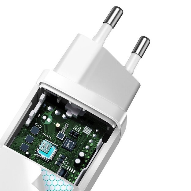 Baseus GaN2 Lite fast charger 65W USB / USB Type C Quick Charge 3.0 Power Delivery (gallium nitride) white (CCGAN2L-B02) 7