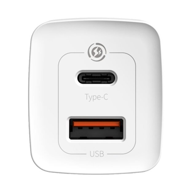 Baseus GaN2 Lite fast charger 65W USB / USB Type C Quick Charge 3.0 Power Delivery (gallium nitride) white (CCGAN2L-B02) 3