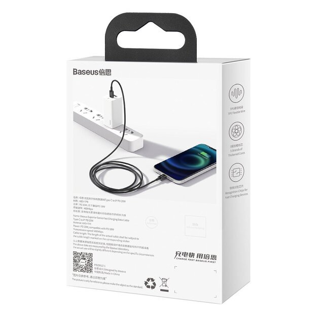 Baseus Superior Series USB-C / Lightning PD 20W 1 m cable - black 5