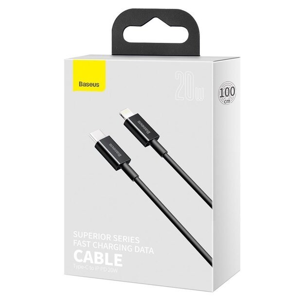 Baseus Superior Series USB-C / Lightning PD 20W 1 m cable - black 4
