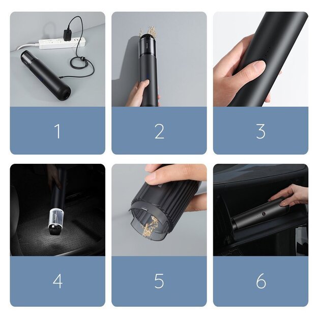Baseus A3 wireless car vacuum cleaner 135 W 15000 Pa black (CRXCQA3-0A) 20