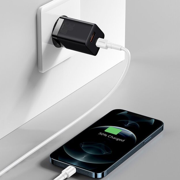 Baseus Super Si Pro fast charger USB / USB Type C 30W Power Delivery Quick Charge black (CCSUPP-E01) 8