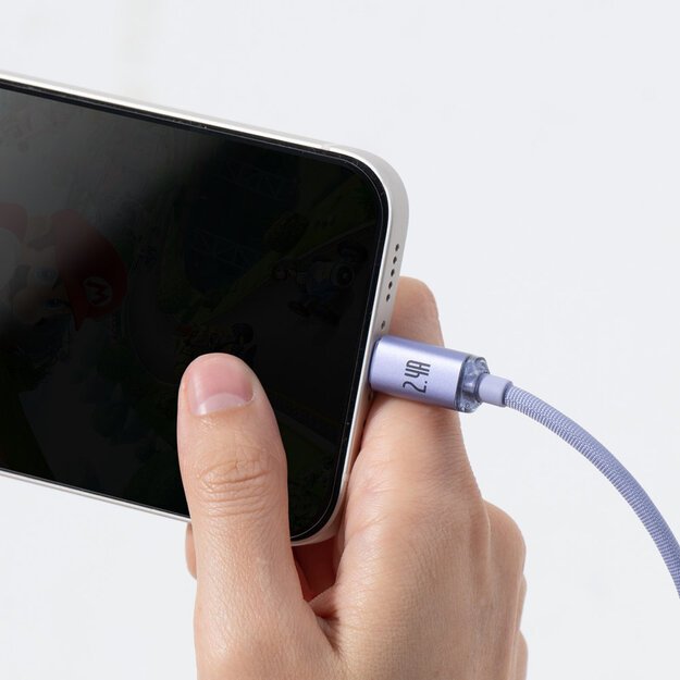 Baseus Crystal Shine Series cable USB cable for fast charging and data transfer USB Type A - Lightning 2.4A 2m purple (CAJY000105) 6