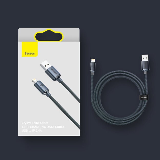 Baseus Crystal Shine Series cable USB cable for fast charging and data transfer USB Type A - Lightning 2.4A 2m purple (CAJY000105) 17