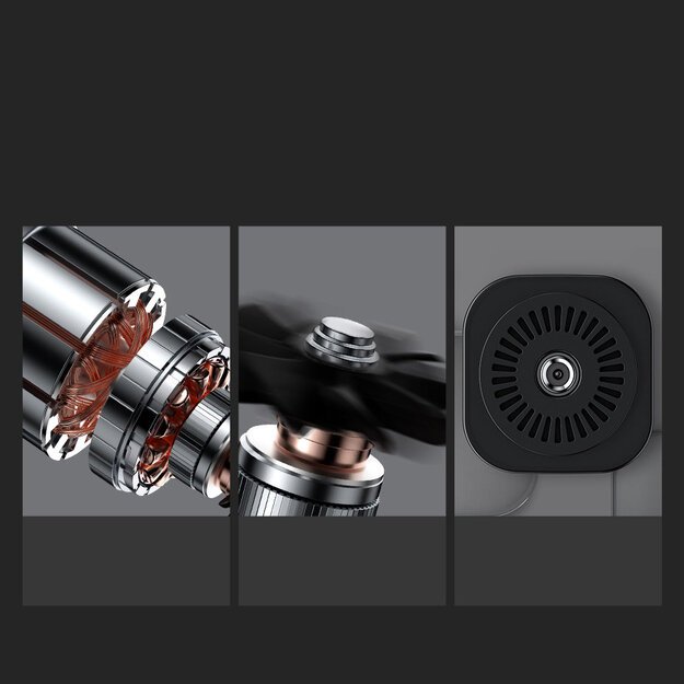 Baseus CRCQ000001 Mini Tire Compressor for Cigarette Lighter Socket - Black 14