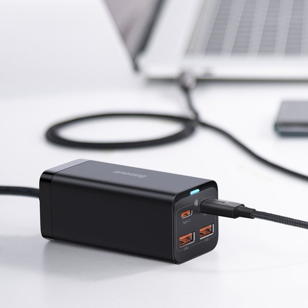 Baseus GaN3 Pro fast universal GaN charger 2 x USB Type C / 2x USB 100W PD3.0, QC4.0 +, AFC black (CCGP000101) 10