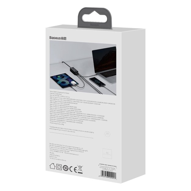 Baseus GaN3 Pro fast universal GaN charger 2 x USB Type C / 2x USB 100W PD3.0, QC4.0 +, AFC black (CCGP000101) 18