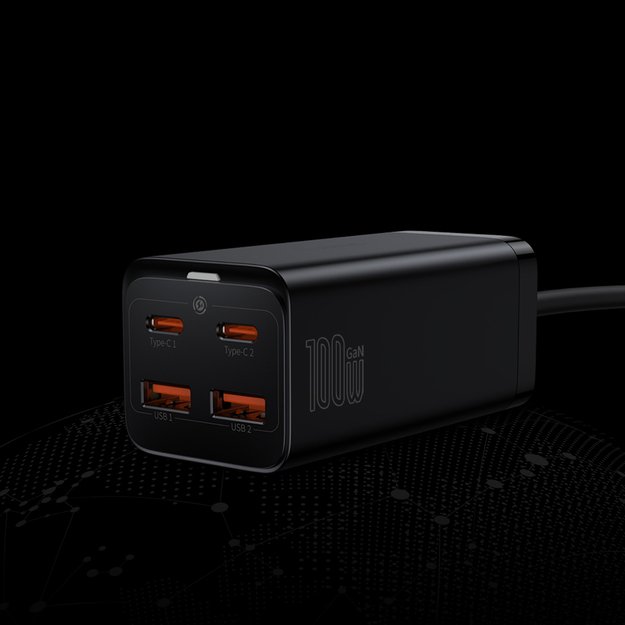 Baseus GaN3 Pro fast universal GaN charger 2 x USB Type C / 2x USB 100W PD3.0, QC4.0 +, AFC black (CCGP000101) 16