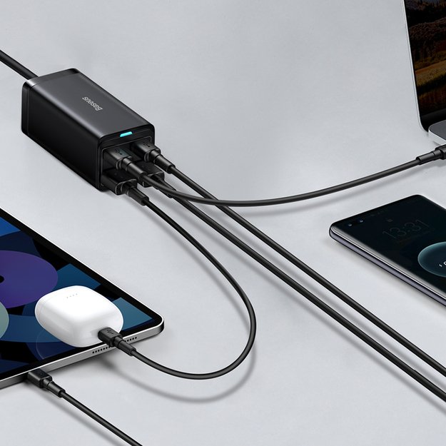 Baseus GaN3 Pro fast universal GaN charger 2 x USB Type C / 2x USB 100W PD3.0, QC4.0 +, AFC black (CCGP000101) 12